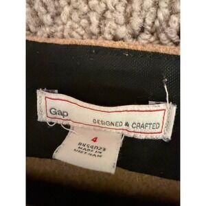 Gap Womens Camel Wool Blend Mini Skirt Size 4 Zipper Pockets Tan A-Line